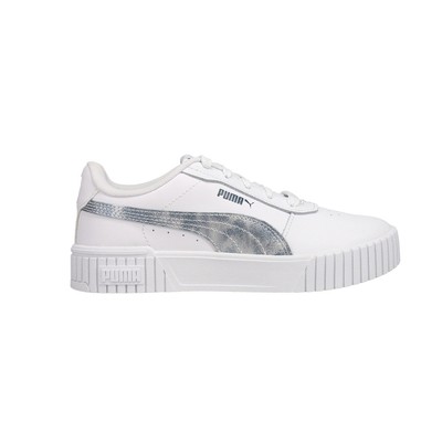 Puma Carina 2.0 Cloudy Metallic Logo Lace Up  Toddler Girls Size 3 M Sneakers Ca