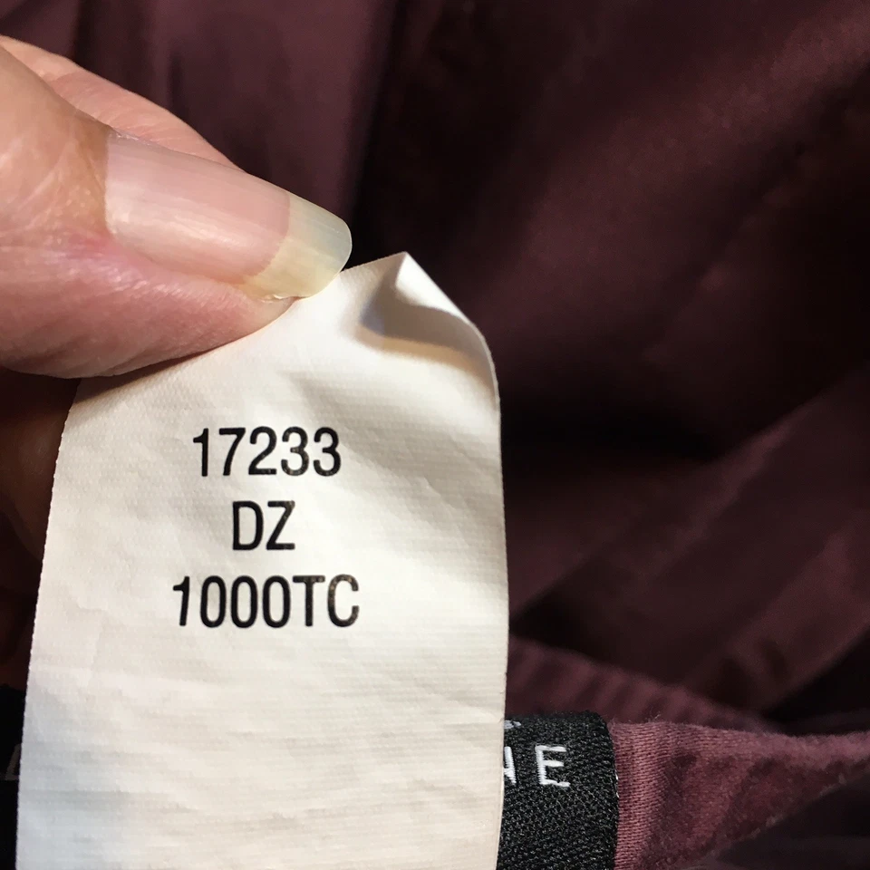 Sábana plana Wamsutta Dream Zone King algodón Pima 1000 TC granate Foto 2 de 4