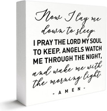 Christian Nursery Decor Wooden Box Sign, Nursery Newborn Baby Religious Scriptur