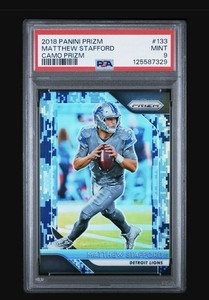 2018 Panini Prizm🔥Matthew Stafford🔥/25 Camo PSA9💎MINT💎
