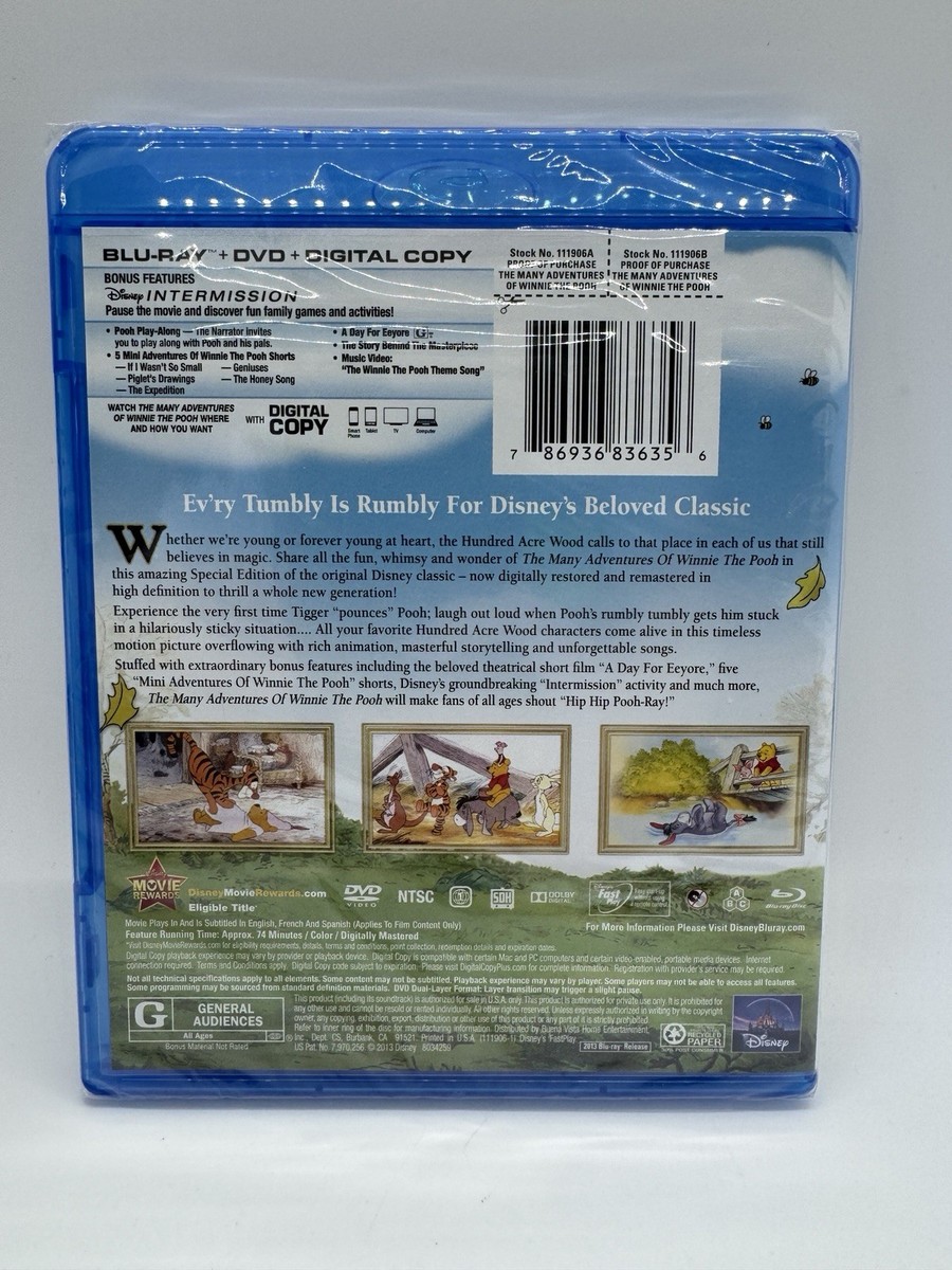 The Many Adventures of Winnie the Pooh (Blu-ray/DVD, 2013, 2