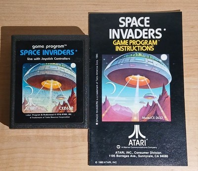 Space Invaders w/ Manual - ATARI 2600 Cartridge Original - Tested Works