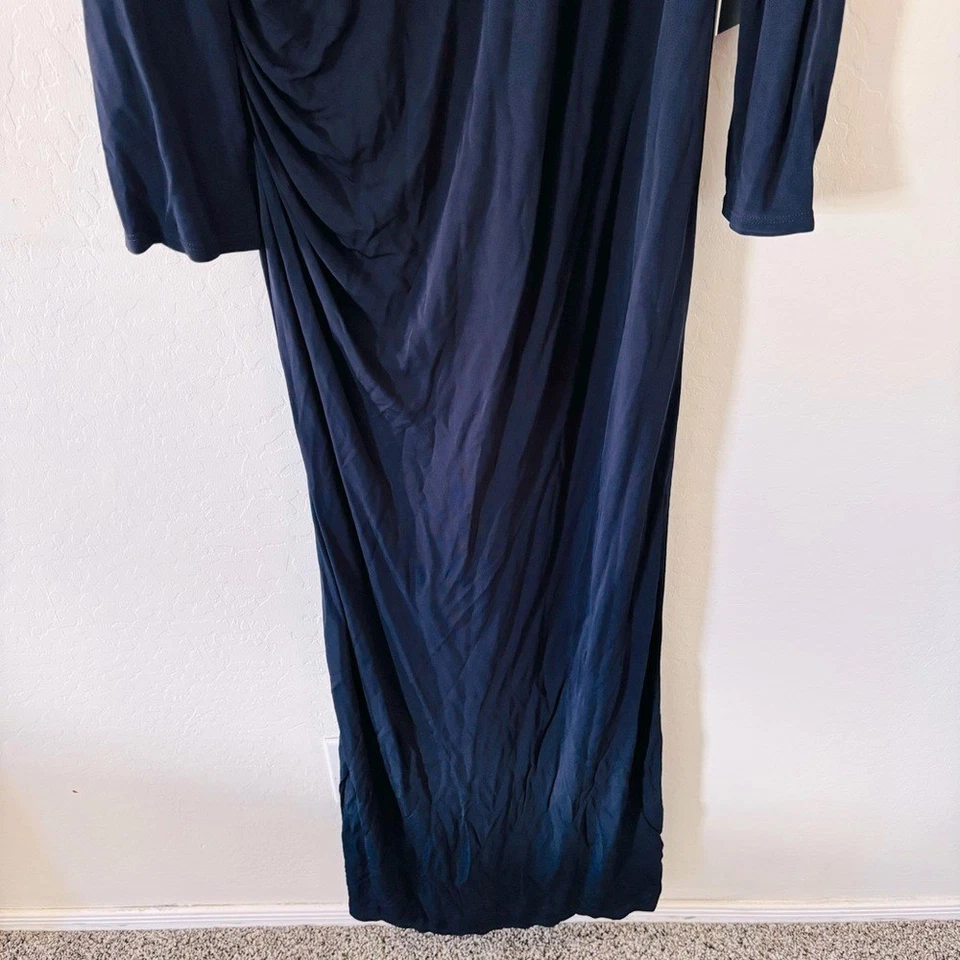 David Meister NWT Midnight Blue Long Sleeve Evening Gown Size 16 Body Contouring - Image 4 of 4