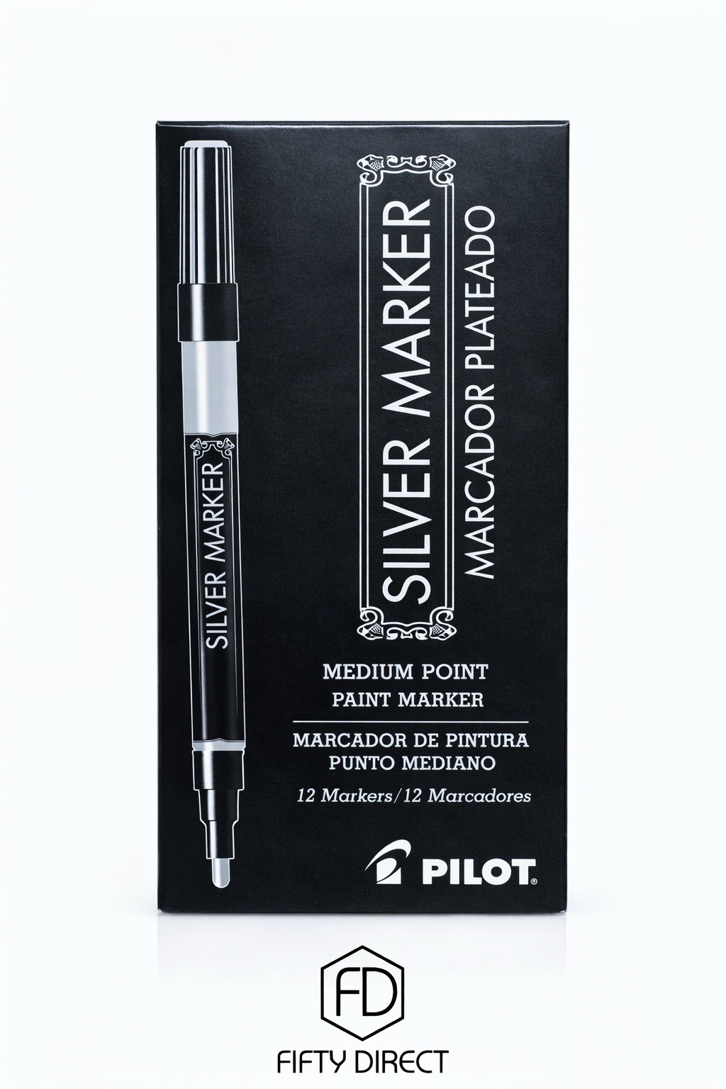 Pilot Silver Paint Marker Medium Point 12 Pack Metallic Permanent