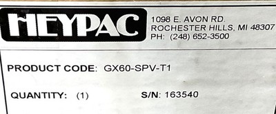 HEYPAC GX60-SPV-T1 ROTARY HORIZONTAL GEAR PUMP 1.1 GPM 1000PSI