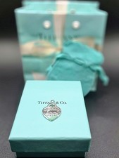 Tiffany  Co 'Return To Tiffany' Blue Enamel Splash Heart Tag Pendant