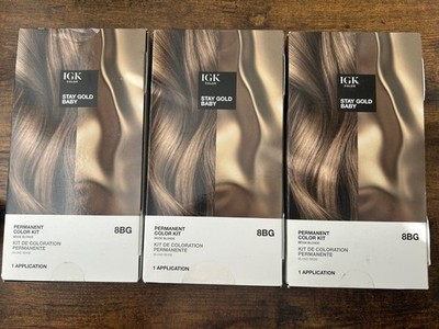 IGK Permanent Color Kit STAY GOLD BABY - Beige Blonde 8BG - 3 Pack
