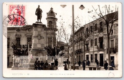 Antique Spain Postcard NOVELDA Monument to Jorge Juan 1933 RPPC