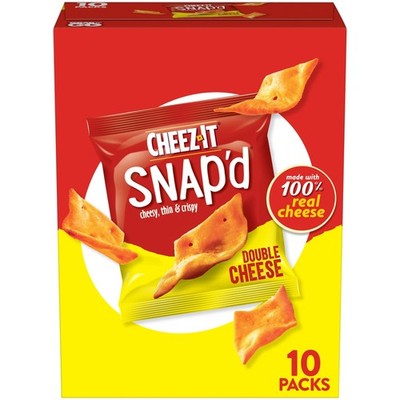 Snap'd Double Cheese Cheesy Cracker Chips Thin Crisps 10 Count
