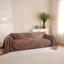 Brown Couch Cover Sectional Sofa Covers for 3 Cushion Couch Herringbone Cheni...