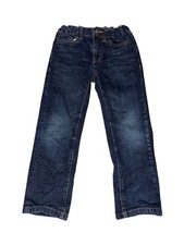 Boys Size 4/5 Lucky Brand Dark Blue Denim Jeans Adjustable Waist