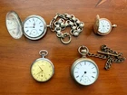 Vintage Pocket Watches - Waltham, Helbros, others - Lot of 4