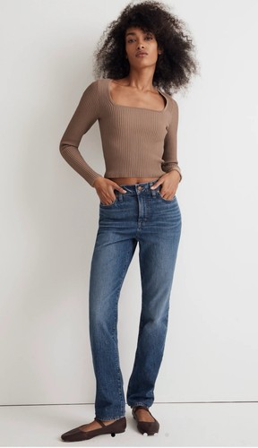 Madewell The Perfect Vintage Jeans Size 27 Blue High Rise Straight Leg - Picture 2 of 14