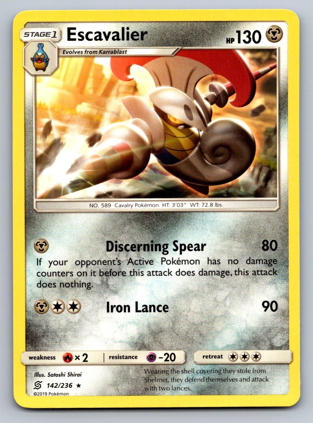 Escavalier 142/236 Rare Unified Minds Pokemon Lightly Played