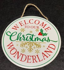 Holiday Style--Christmas Home Decoration Sign--Welcome Christmas Wonderland