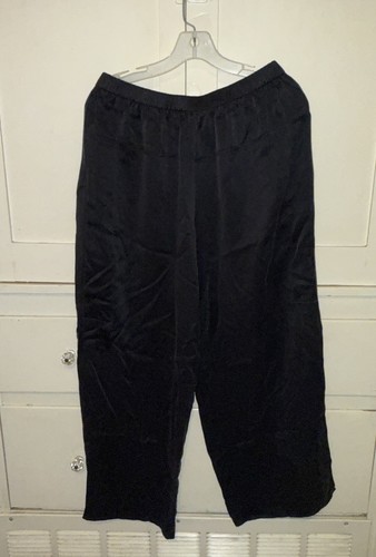 Pantalone Pigiama Donna Quince 100% Seta Lavabile Nero M - Foto 2 di 3