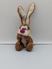 Vintage 1988 Applause Plush TELLY The Funny Bunny sitting w Poseable Ears Used