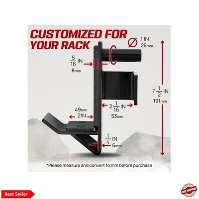 Power Rack J-Hooks & Attachments   Heavy Duty Barbell Holders Compatible with...