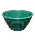 Vintage Turquoise Ribbed Pottery Mixing Bowl Bauer Style California Pottery