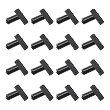 24Pcs 2" x 0.6" x 0.6" Rectangle Plastic Plug Tubing End Caps, Black