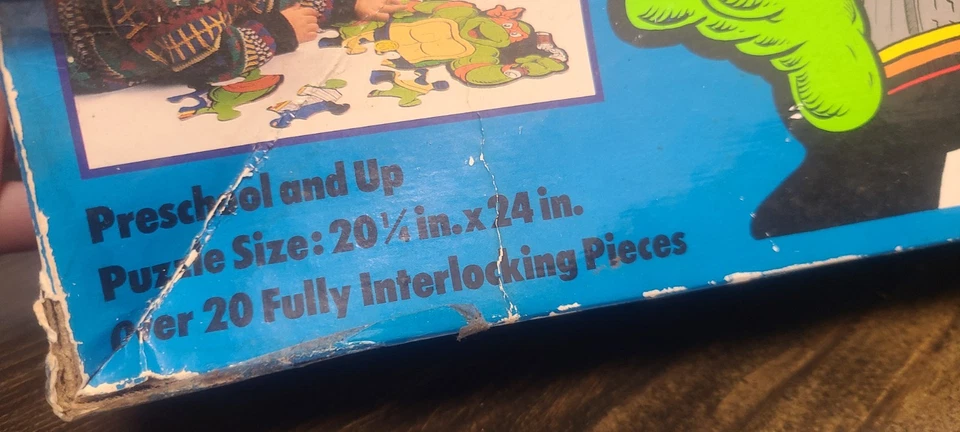 1990 Teenage Mutant Ninja Turtles Michaelangelo Гигантская Напольная Головоломка Roseart с Коробкой - Изображение 2 из 4