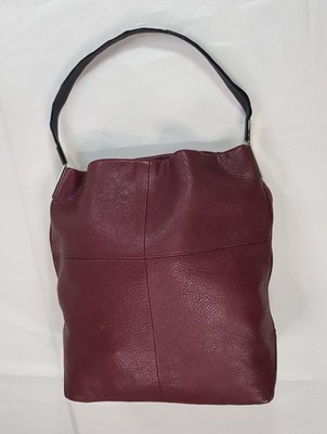 M&S MARKS & SPENCER DAMEN BORDEAUX LEDER TOP GRIFF HANDTASCHE HOBO SCHULTERTASCHE