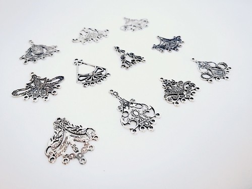 48pcs mixed Antiqued Silver Chandelier jewelry Finding jewelry supply marking - Imagen 2 de 15