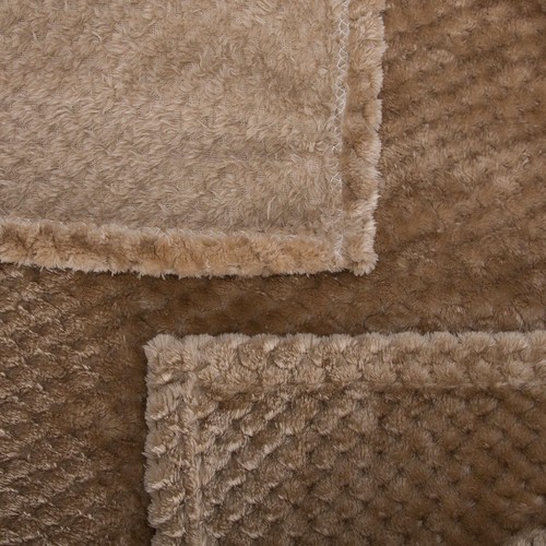 Light Weight 280GSM Diamond Fleece Blanket Reversible Soft Coral Plush Throw - Picture 13 of 67