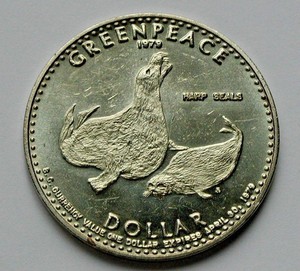 Canada Greenpeace Bald Eagle 1979 BC Currency Trade Dollar