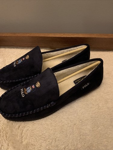 Polo Ralph Lauren Memory Foam Polo Bear Slippers in Navy - Men’s Size 10 NIB - Picture 5 of 8