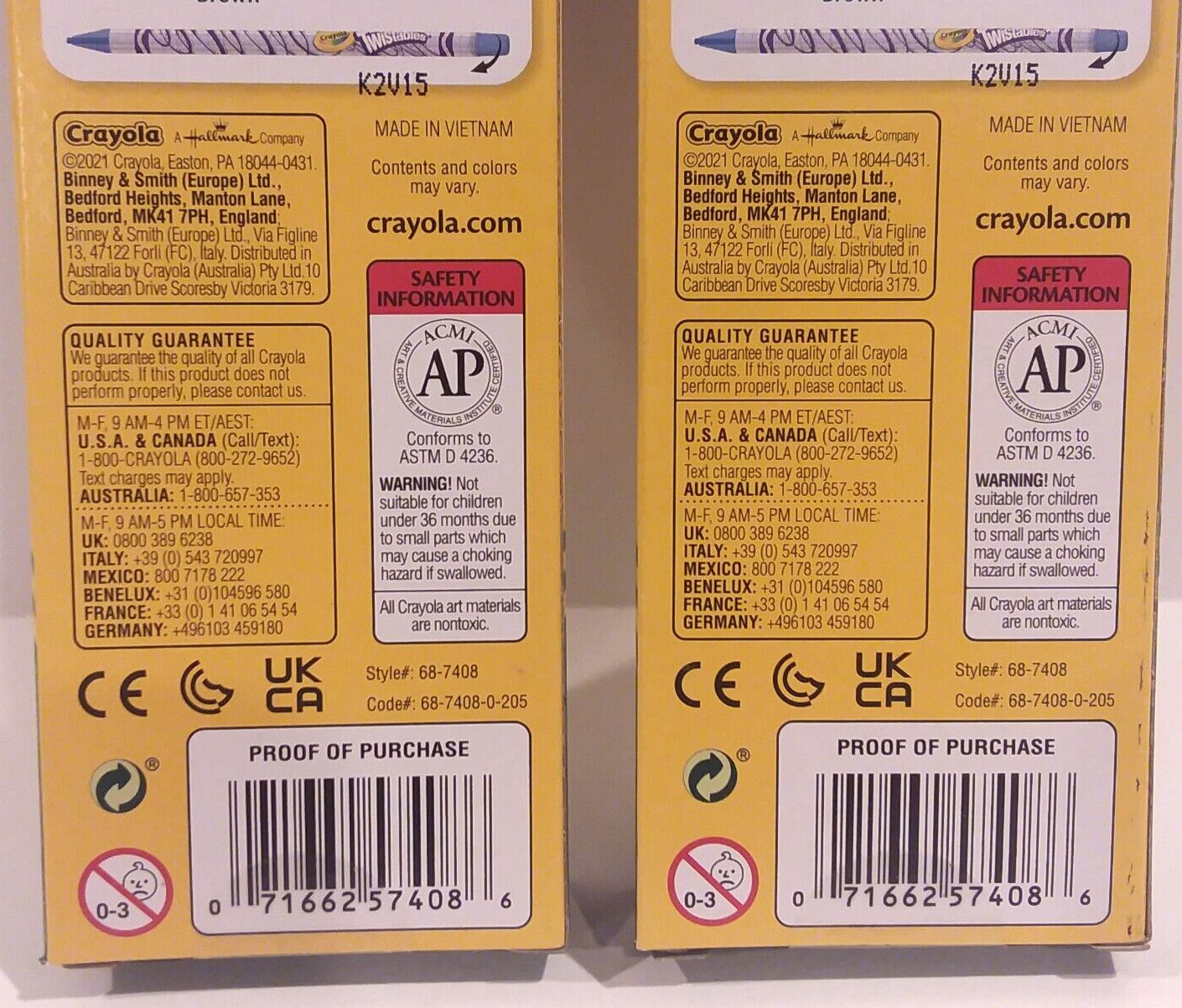 Lot of 2 Boxes (12/pack) Crayola Twistables Colored Pencils 12 Colors 64-7408