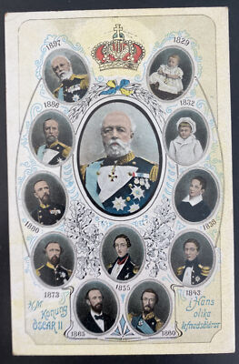 Mint Germany Picture Postcard Royalty HM King Oscar