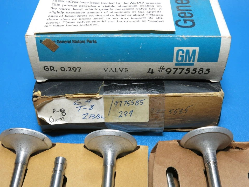 Nuevo de Lote Antiguo (8) GM 1964 Pontiac Bonneville Catalina Tempest LeMans GP 389 Válvulas de escape Foto 4 de 4