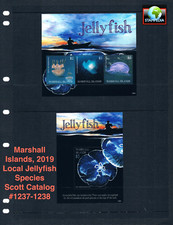 $22.00 Scott Value - 2019 MARSHALL ISL Jellyfish 2 s/s Pacific Oc. CV MNH NH UMM