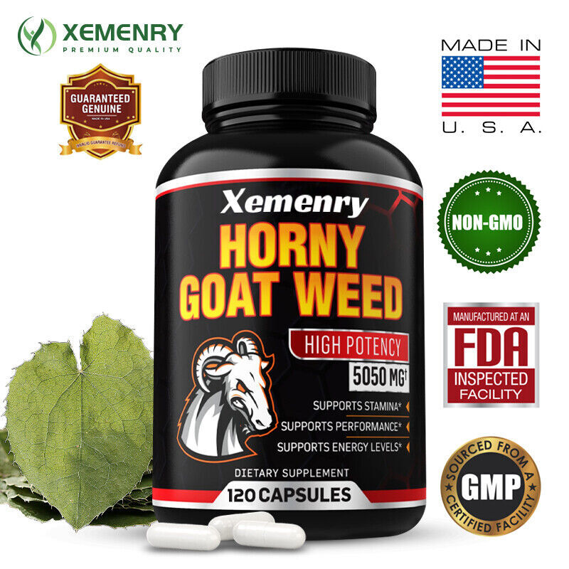 Horny Goat Weed 5050mg - Black Pepper -Testosterone Booster, Energy & Endurance