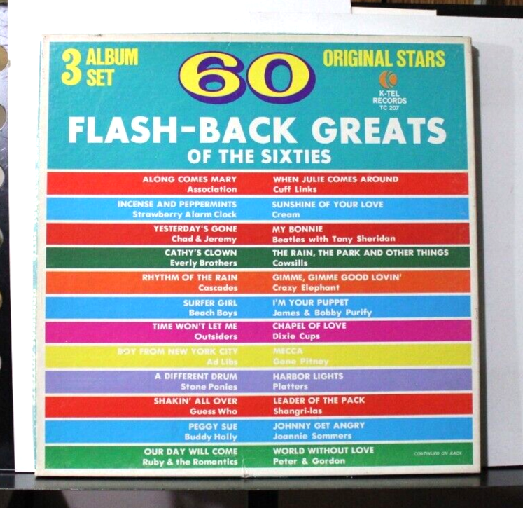 K-Tel 60 Flash-Back Greats Of The Sixties 3 Album Set | eBay