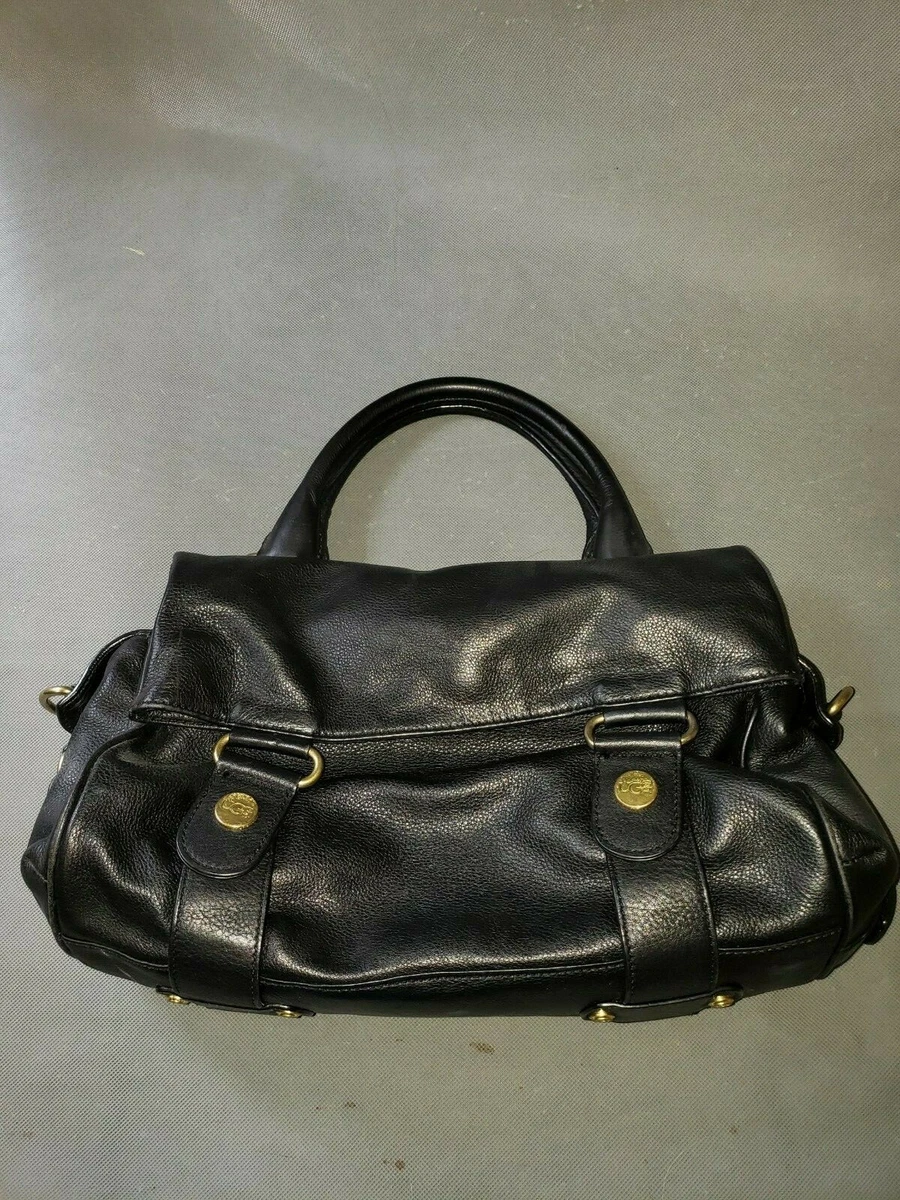 Lænestol ønske pille UGG AUSTRALIA BLACK PEBBLED LEATHER CLASSIC Top handles HANDBAG | eBay