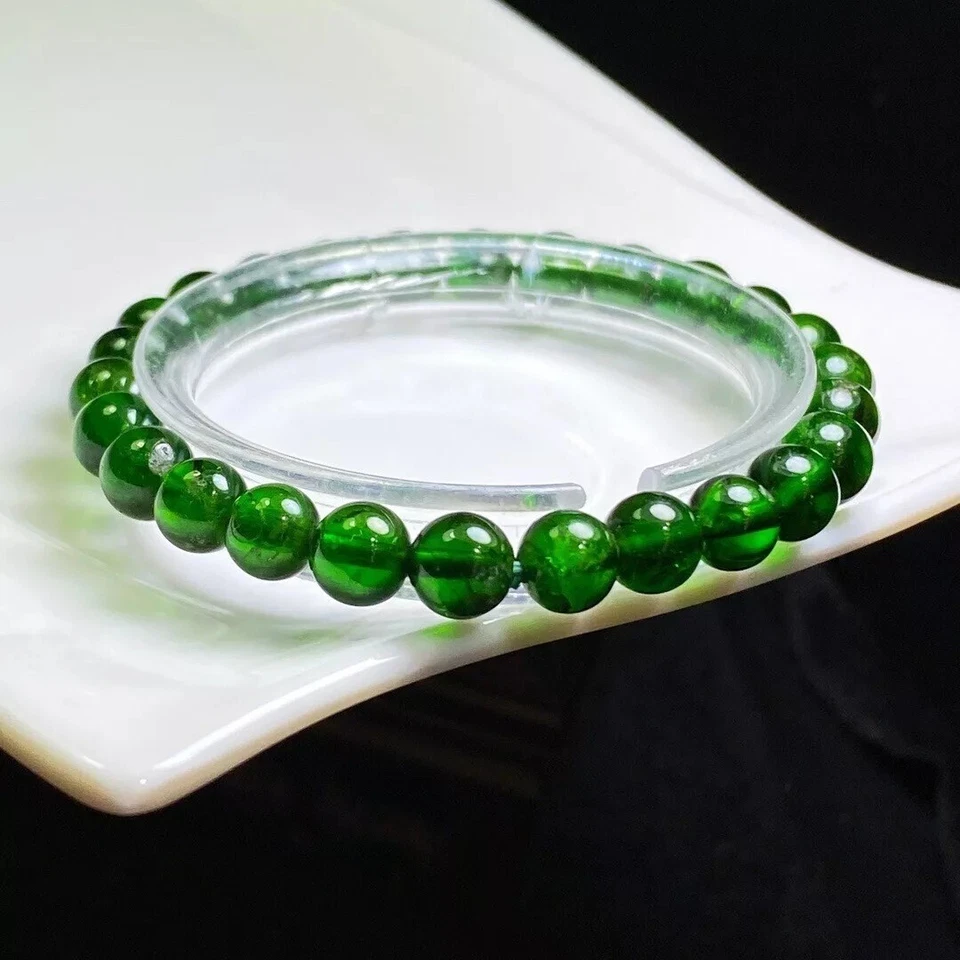 7.2毫米天然绿色透视石石英水晶珠手链AAAA — 第 3/4 张图片