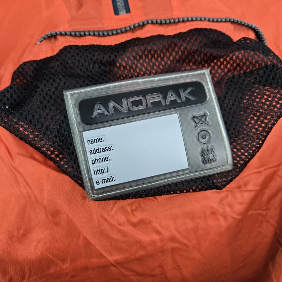 Antigua Chaqueta Azul Marino 2XL Naranja Nylon Cortavientos Anorak 1/2 Cremallera Manga Larga Pullover Foto 3 de 4