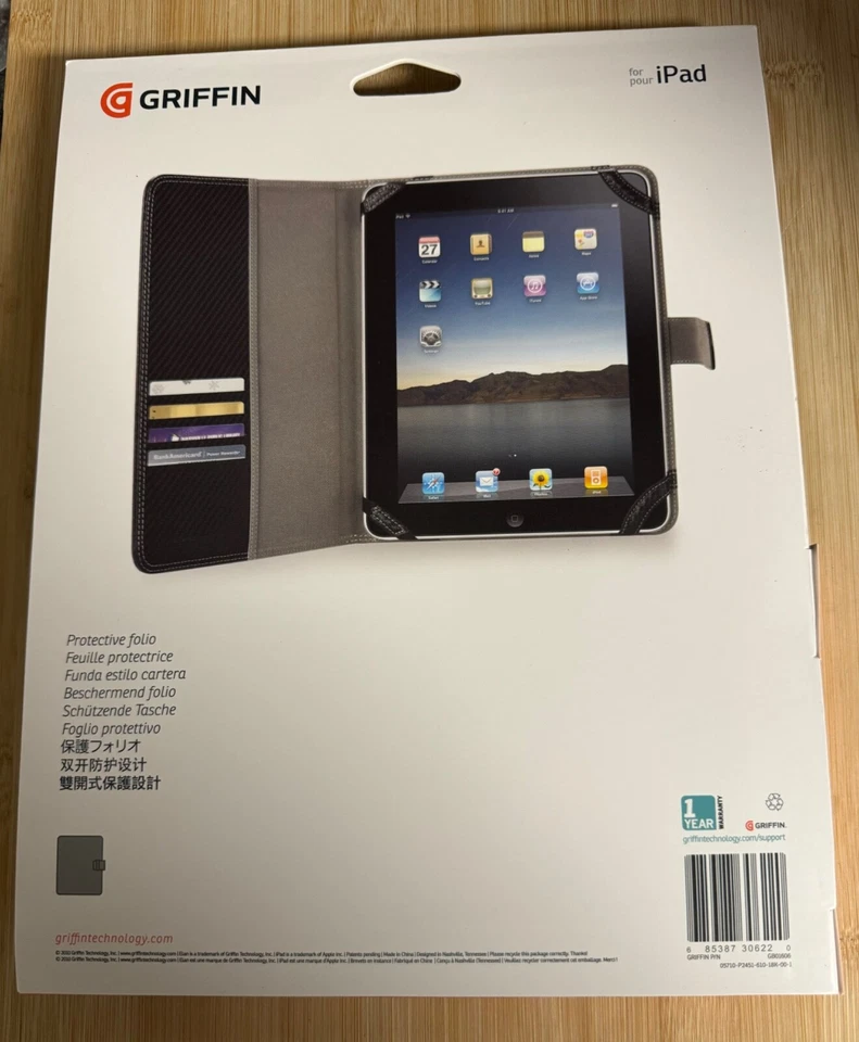Griffin Folio Folding Leather Case for iPad 1 2 3 3rd 2nd 1st Gen New BLACK - Image 2 of 2