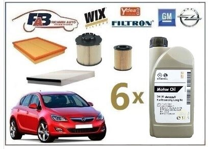 Kit Tagliando 4 Filtri 5 Litri Olio Originale GM 5w30 Opel Astra J 1.7 CDTi - Foto 10