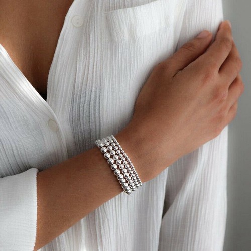 Stretch Beads Clasp Cord Gold No Stackable Bohemian Alloy Filled Bracelets - Picture 10 of 22