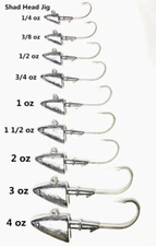  5 Pcs  Shad Head Jigs Fishing jig Body Lure raw  Fishing Lure Bait 