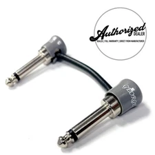 George L's .155 Right Angle Pedalboard Gray & Black Patch Cable | 2 Inch