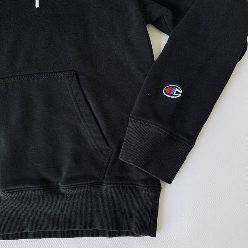 Champion Hoodie Youth S Black White Spell Out Logo Sweatshirt Long Sleeve Sport - Picture 5 of 9