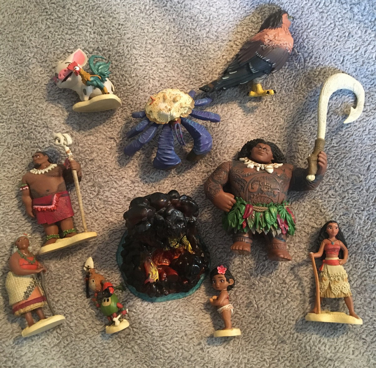 MOANAパパまたぬいじゃったモアナ・ポッツイ お宝発見MANIAX希少レア珍品 Disney Moana Figure Lot 10 Figures Moana Maui Pua Kakamora Tamatoa