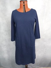 white stuff dress 12, blue midi, 3/4 sleeve. pockets winter casual dress