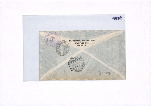 ANDORRA Air Mail 1951 Cover (Spanish) Registered USA New York {samwells}YV290 - Picture 8 of 12