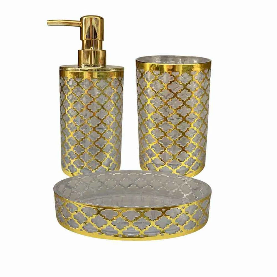 VETRINEINRETE Accessori Bagno oro stili barocco dispenser portaspazzolino portasapone