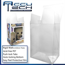Funko POP Clear Vinyl Protector Case |  0.50mm Thick | Acid-Free | Push-lock Tab